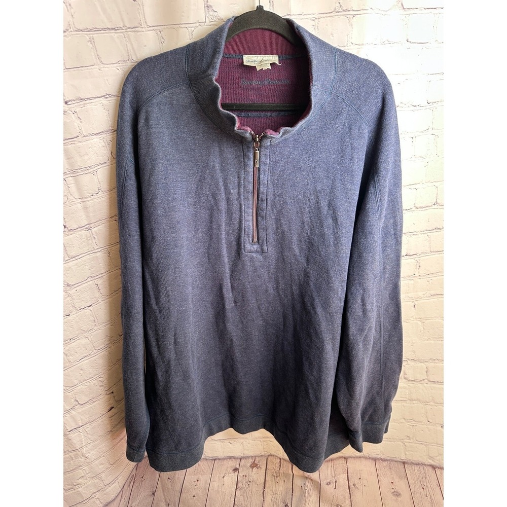 Tommy Bahama Reversible Pullover 1/4 Zip Mock Neck Sweater 3XL